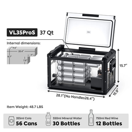 VL35ProS 37QT Single-Zone Portable Fridge Freezer