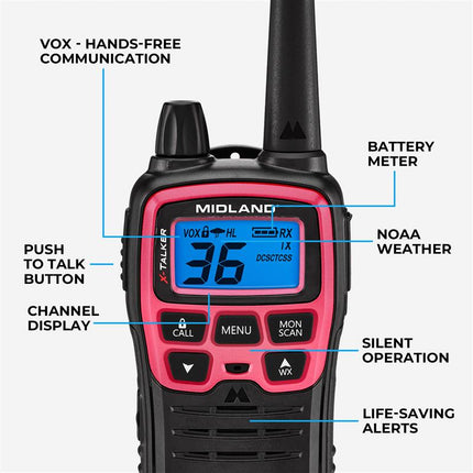 T71 X-Talker FRS Walkie Talkie 2-Pack Pink - T71PNK